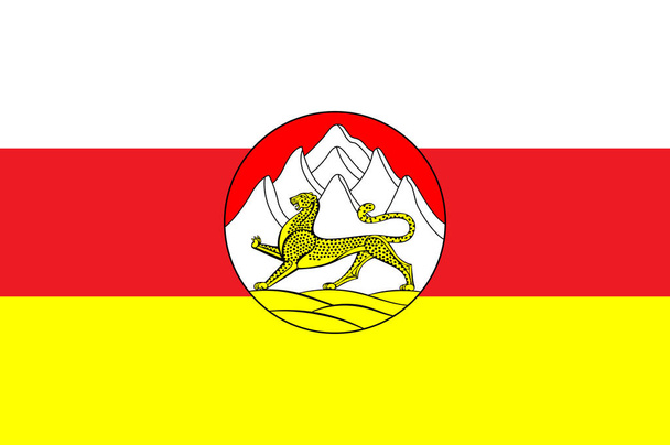 Zászló Köztársaság Észak-Oszétia Alania egy szövetségi témája Oroszország. Vektorillusztráció - Vektor, kép