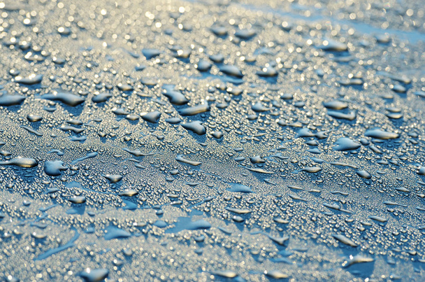 kapky vody na kapotě auta - Fotografie, Obrázek