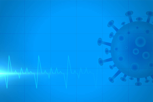коронавірус медичний фон з серцебиттям лінії фону
 - Вектор, зображення