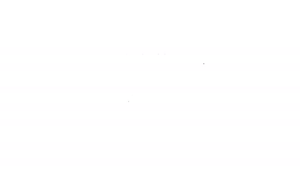 Μαύρο πορτοφόλι γραμμή με στοίβες χρήματα χαρτί εικονίδιο μετρητών που απομονώνονται σε λευκό φόντο. Εικονίδιο τσέπης. Σύμβολο αποταμίευσης μετρητών. 4K Γραφική κίνηση κίνησης βίντεο - Πλάνα, βίντεο