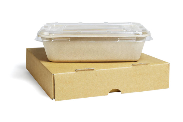 Takeaway Food Containers on White Background - Photo, Image