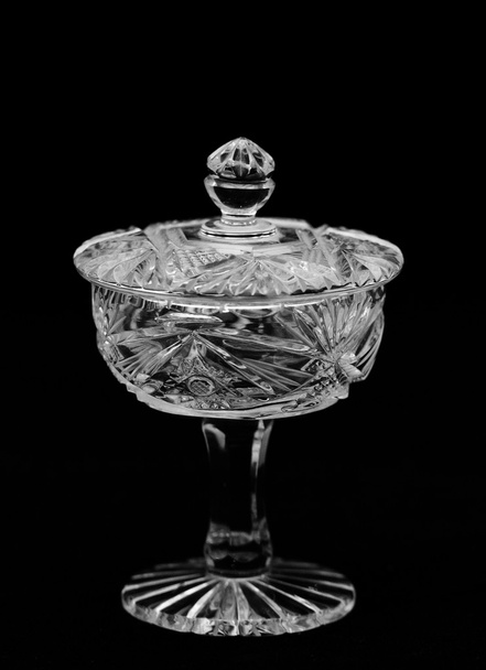 Antique bright crystal holder with lid - Fotografie, Obrázek