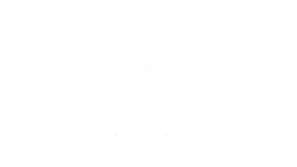 Linea nera Forbici icona parrucchiere isolato su sfondo bianco. Parrucchiere, salone di moda e segno barbiere. Simbolo del barbiere. Animazione grafica 4K Video motion - Filmati, video