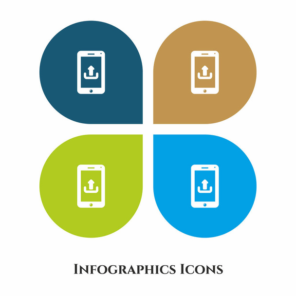Mobilní Nahrávání ikony Vector Illustration pro všechny účely. Izolováno na 4 různých pozadích. - Vektor, obrázek