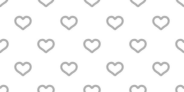 heart seamless pattern valentine vector rope lasso cartoon scarf isolated repeat wallpaper tile background doodle illustration design - Vektor, kép