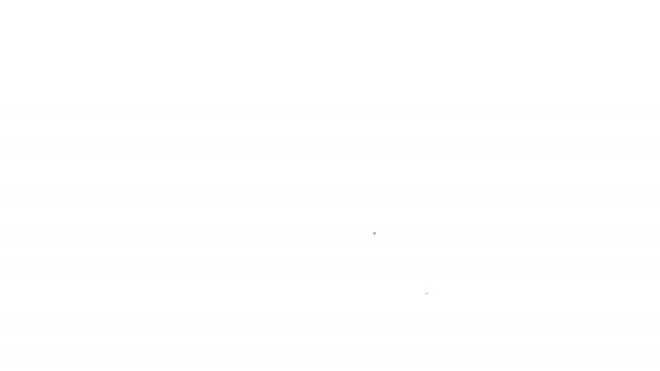 黒い線白い背景に隔離されたアイコンにRIPで書かれたトムストーン。墓のアイコン。4Kビデオモーショングラフィックアニメーション - 映像、動画