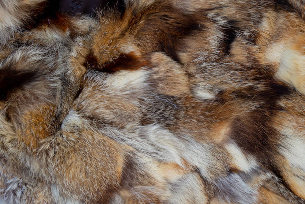 γούνα από τεμάχια γούνας διαφορετικών ζώων ως φόντο - Φωτογραφία, εικόνα
