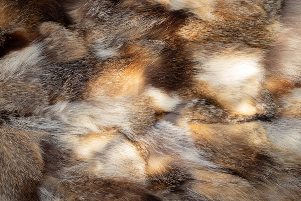 abrigo de piel de trozos de piel de diferentes animales como fondo
 - Foto, Imagen