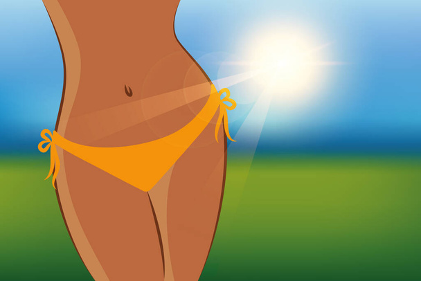 sexy dziewczyna w słoneczny letni dzień - Wektor, obraz