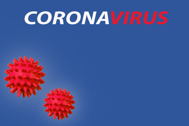 Abstraktní koronovirus na modrém pozadí. Pandemic Virus Protection Concept - Fotografie, Obrázek