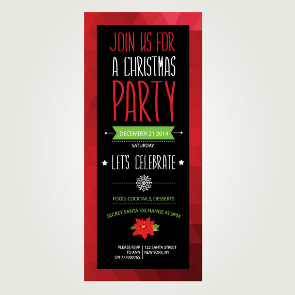 Invitation Merry Christmas.Typography.Vector illustration. - Vecteur, image