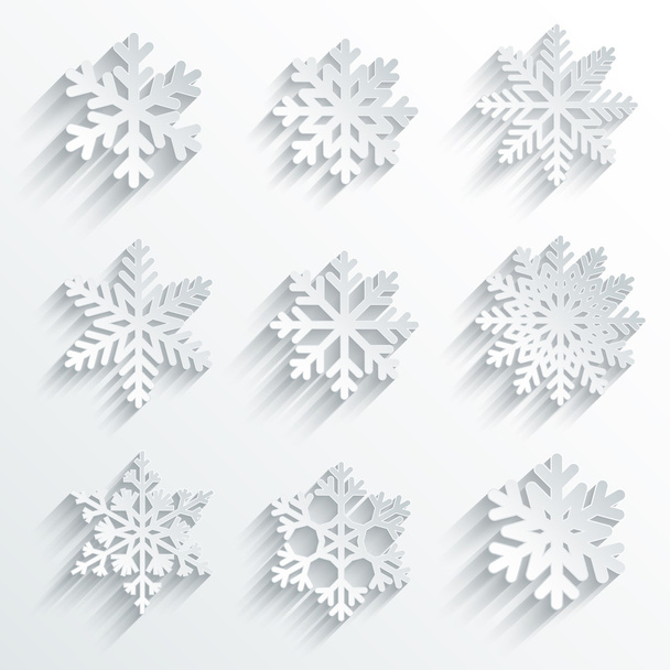 Copos de nieve forma vector icono conjunto
. - Vector, imagen
