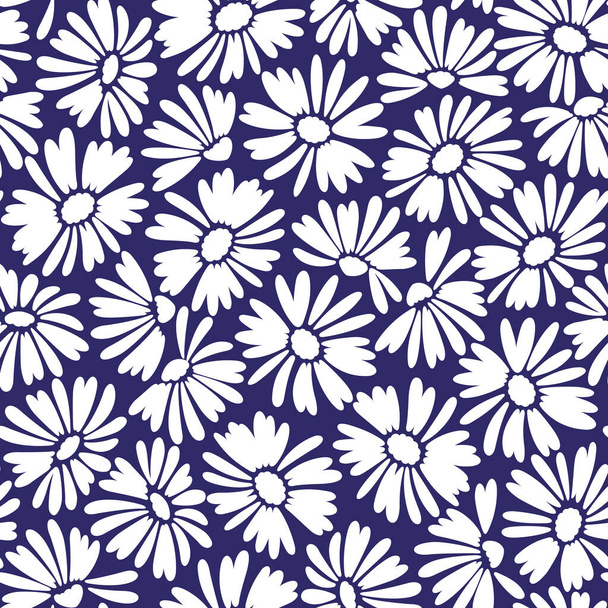 Seamless vector pattern of a beautiful flower,Seamless pattern of a flower designed simply,I designed a flower,These designs continue seamlessly, - Wektor, obraz