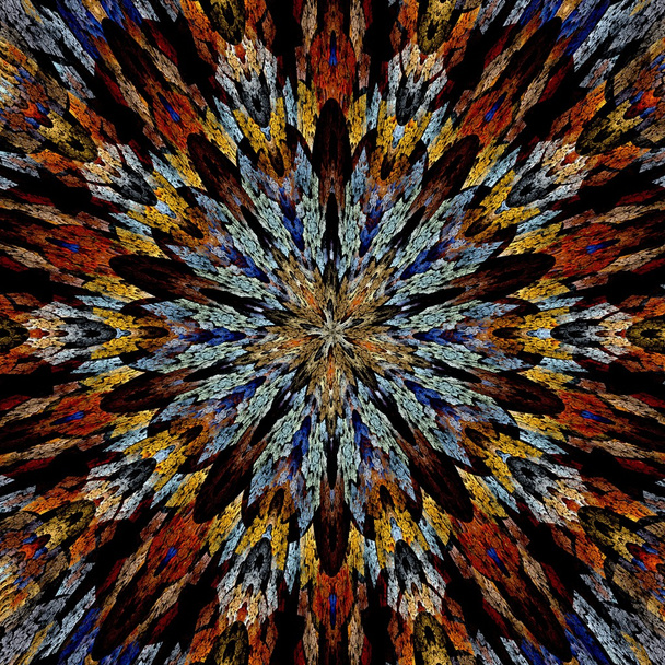 Абстрактное фрактальное изображение, напоминающее пышный цветок звезды
 - Фото, изображение