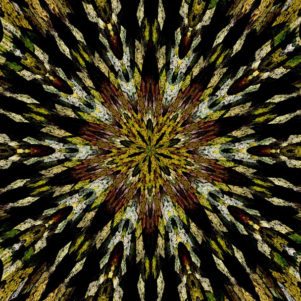 Abstract fractal image resembling a puffed colorful star flower - Photo, Image