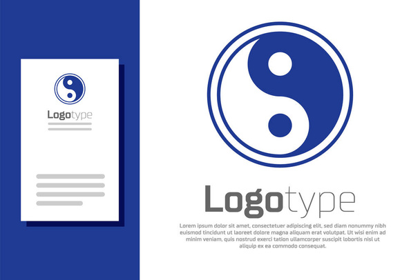 Yin Yang bleu symbole de l'harmonie et l'icône de l'équilibre isolé sur fond blanc. Modèle de conception de logo élément. Illustration vectorielle
 - Vecteur, image