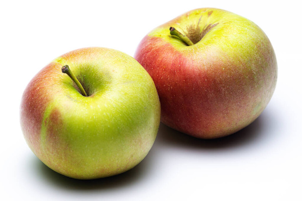 A ripe Apple shot from above on a white background - Photo, image