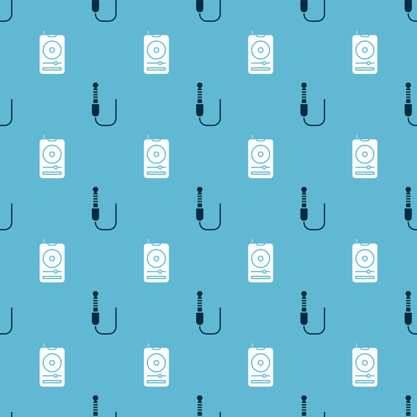 Set Audio jack and Music player on seamless pattern. Vector - Vector, Image