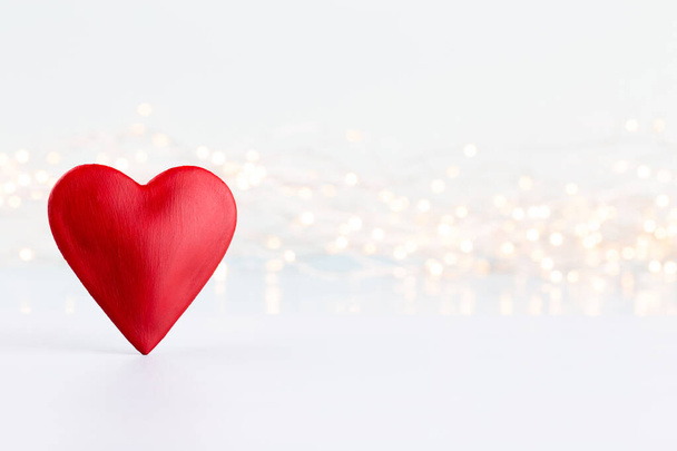 Valentines Day background with red hearts. Greating cards. - Photo, image