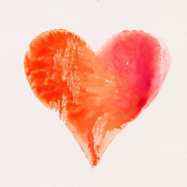 Watercolor heart. Valentines day Greating card, love, relationship, art, painting. - 写真・画像