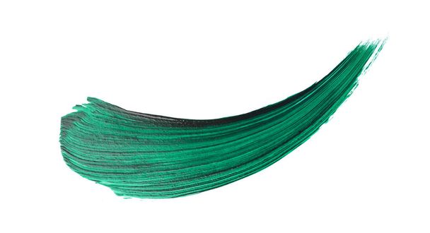 Абстрактна зелена акварельна пляма ізольована на білому тлі. Барвисті водяні бризки на папері, рідка фарба
 - Фото, зображення