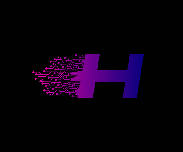 Fast Techno Data H Letra Logotipo
. - Vector, Imagen