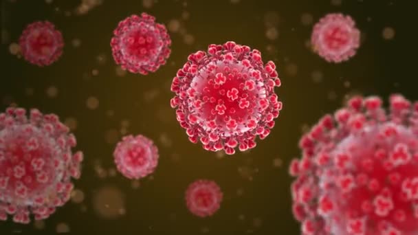 Coronavirus COVID-19 ιατρικό animation. Το μοντέλο ιού είναι ρεαλιστικό. - Πλάνα, βίντεο