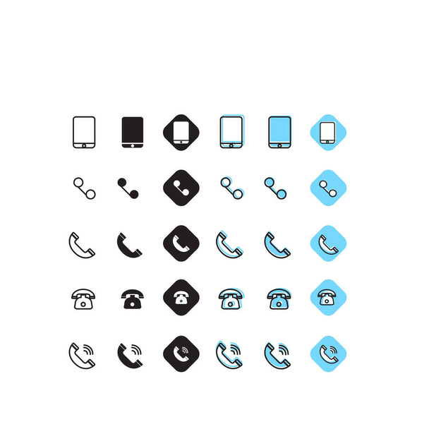 Collezione semplice di icone telefoniche a linea piana
 - Foto, immagini