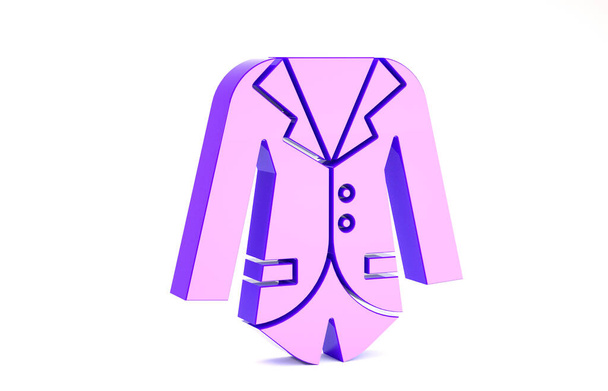 Фиолетовый блейзер или значок куртки на белом фоне. Концепция минимализма. 3D-рендеринг
 - Фото, изображение