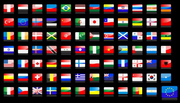 Iconos de banderas nacionales
 - Vector, imagen
