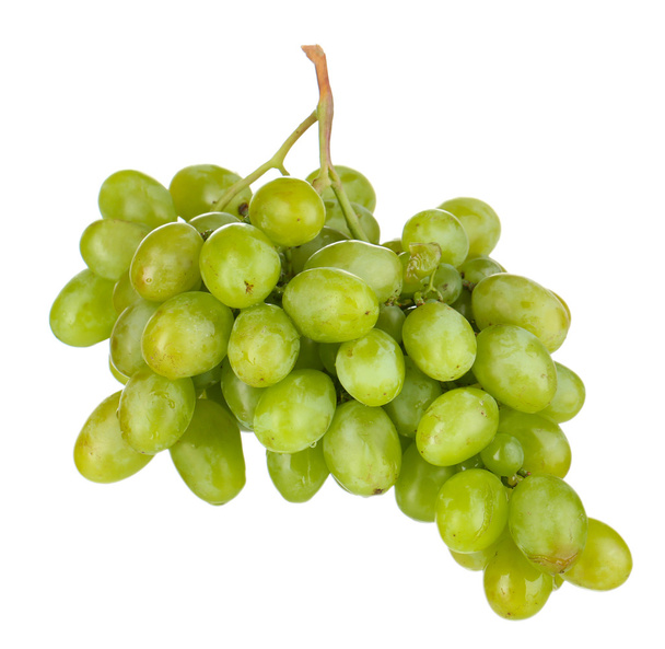 Ripe green grapes isolated on white - Foto, Bild