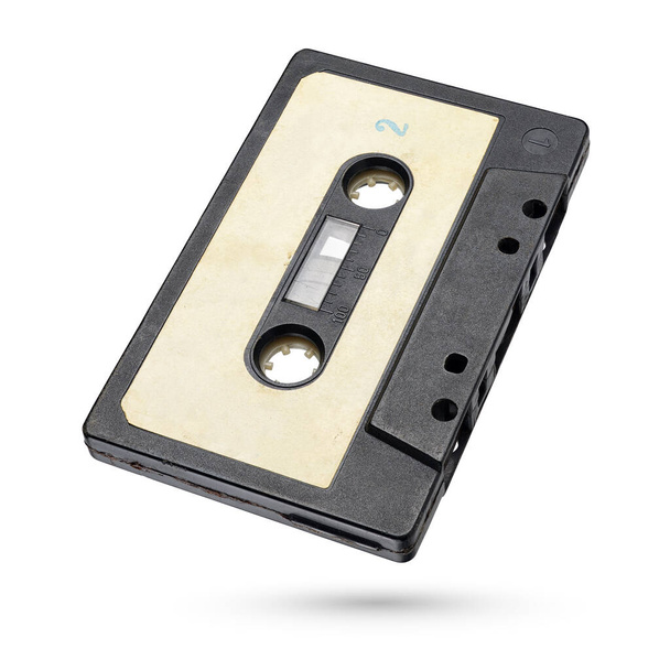 Старий чорний аудіозапис компактний запис касети ізольований на білому тлі
 - Фото, зображення
