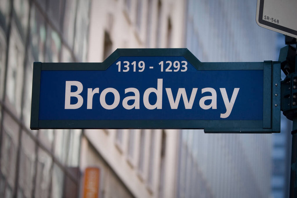 MANHATTAN, NY - September 6, 2010: Broadway sign in New York City, USA on a sunny day. - Φωτογραφία, εικόνα