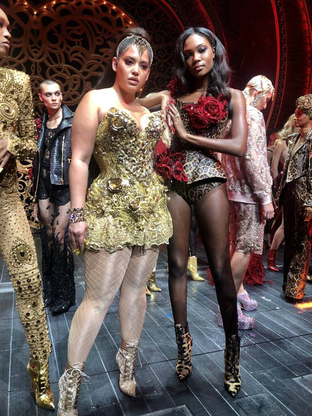 NEW YORK, NEW YORK - SEPTEMBER 09: Models posing at the rehearsal before The Blonds x Moulin Rouge The Musical during New York Fashion Week: The Shows on September 09, 2019 in NYC. - Photo, image