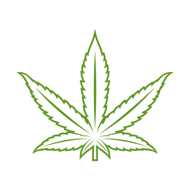 Cannabis blad logo ontwerp vector template. Creatieve Cannabis op witte achtergrond - Vector, afbeelding