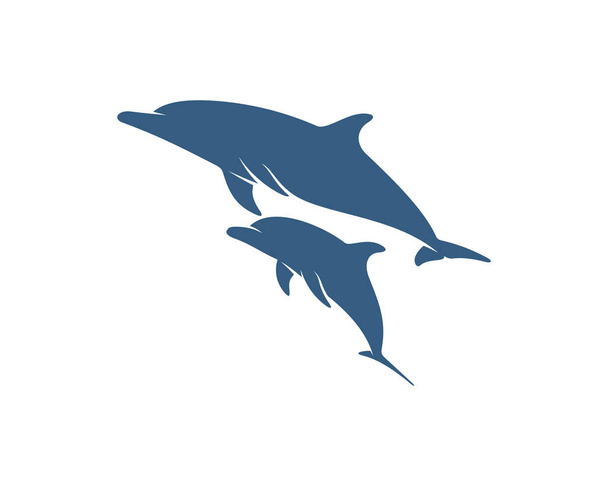 Delfinek logó design vektor sablon. Sziluett delfinek design illusztráció - Vektor, kép
