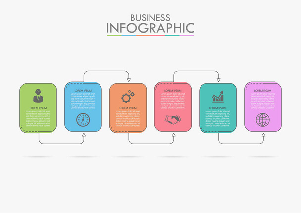 Visualisation des données d'entreprise. icônes d'infographie de timeline conçues pour l'élément d'étape de modèle de fond abstrait technologie de processus de diagramme moderne graphique de présentation de données de marketing numérique vectoriel
 - Vecteur, image