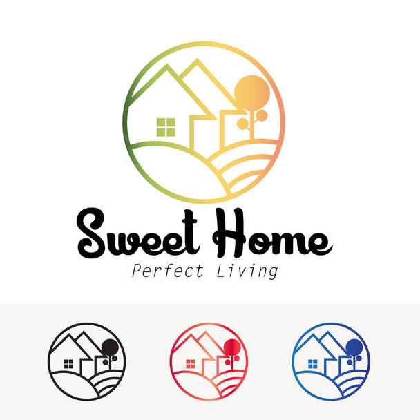 Ilustración del logotipo de Sweet Home Village
 - Vector, imagen