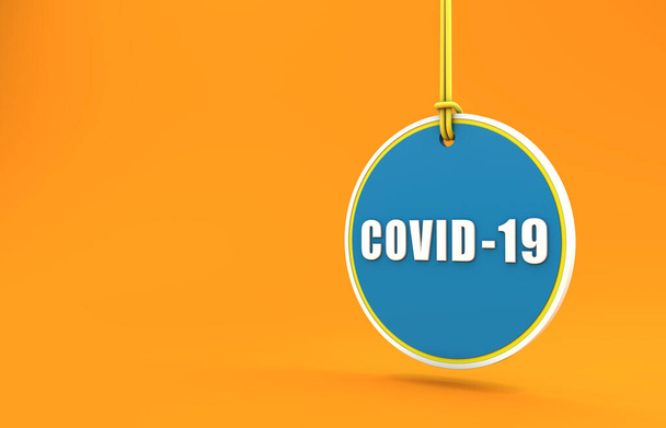COVID-19 Coronavirus znamení sociálních médií s textem pro sociální distancing povědomí - 3d vykreslený obraz - Fotografie, Obrázek