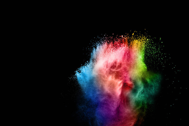 Explosion colorée pour poudre Happy Holi. Fond abstrait de particules de couleur éclatement ou éclaboussures
. - Photo, image