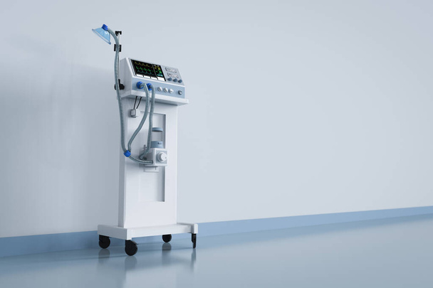 3d rendering medical ventilator machine in hospital - Foto, Imagem