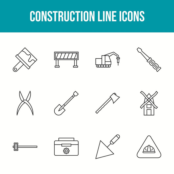 Beautiful Construction 12 Vector Icons - Vector, Image