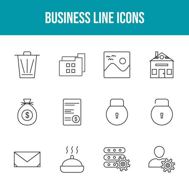 Conjunto de 12 iconos de vectores de negocio únicos
 - Vector, imagen