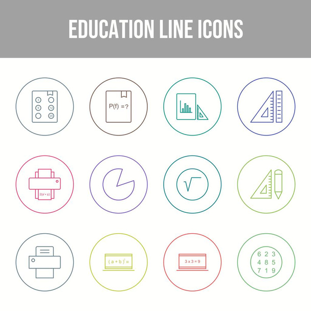 Schöne Bildung Vektor Icons Set - Vektor, Bild