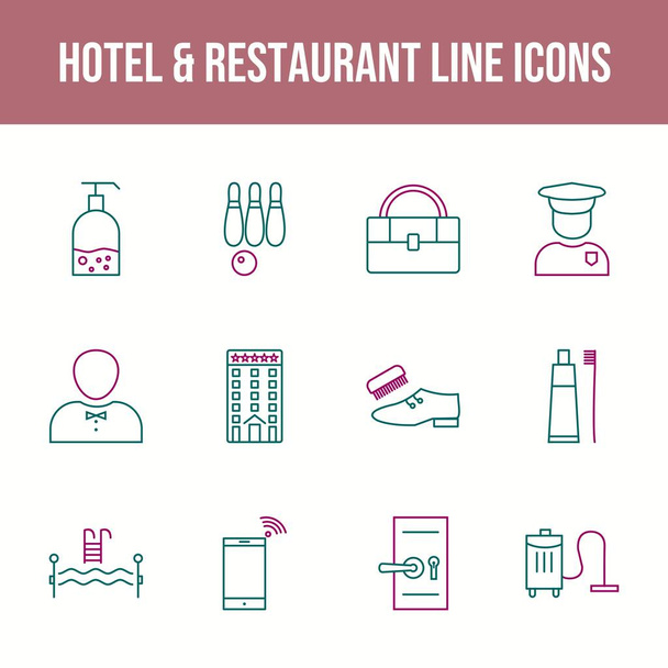 Piękny zestaw ikon wektorowych Hotel & Restaurant - Wektor, obraz