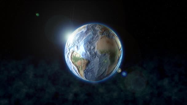 Reliéf Země se otáčí ve vesmíru - Záběry, video