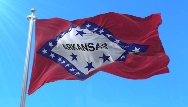 Arkansaský stát vlajky, oblast Spojených států amerických - Fotografie, Obrázek