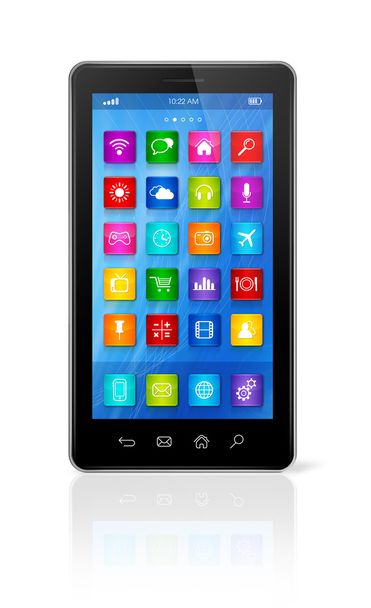 smartphone touchscreen hd - apps pictogrammen interface - Foto, afbeelding