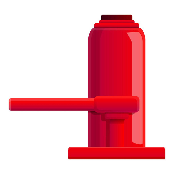 Red car jack icon, cartoon style - Vektor, Bild