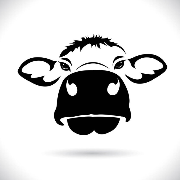 Vektor des Bildes Kuhkopf-Design, Logo-Design, Nutztiere, Schwarz-Weiß-Bild, Linientier, auf weißem Hintergrund.   - Vektor, Bild